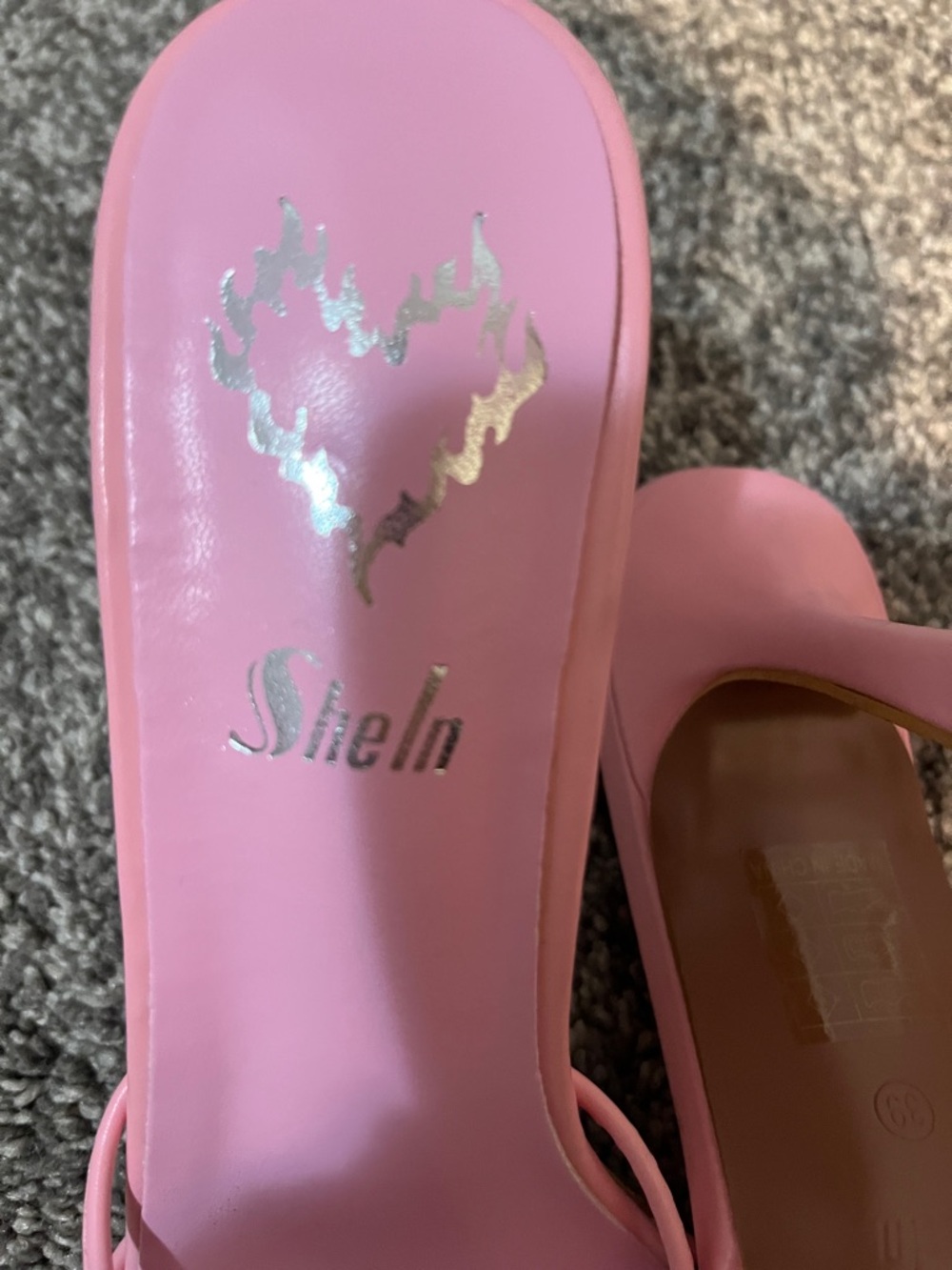 Pink Flower 3 Inch Heels - Picture 2 of 5